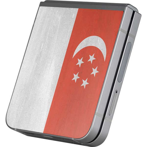 Singapore Flag Distressed Galaxy Z Flip6 Skin